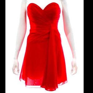 FAVIANA COUTURE STRAPLESS RED COCKTAIL/PROM DRESS EUC SIZE: 14